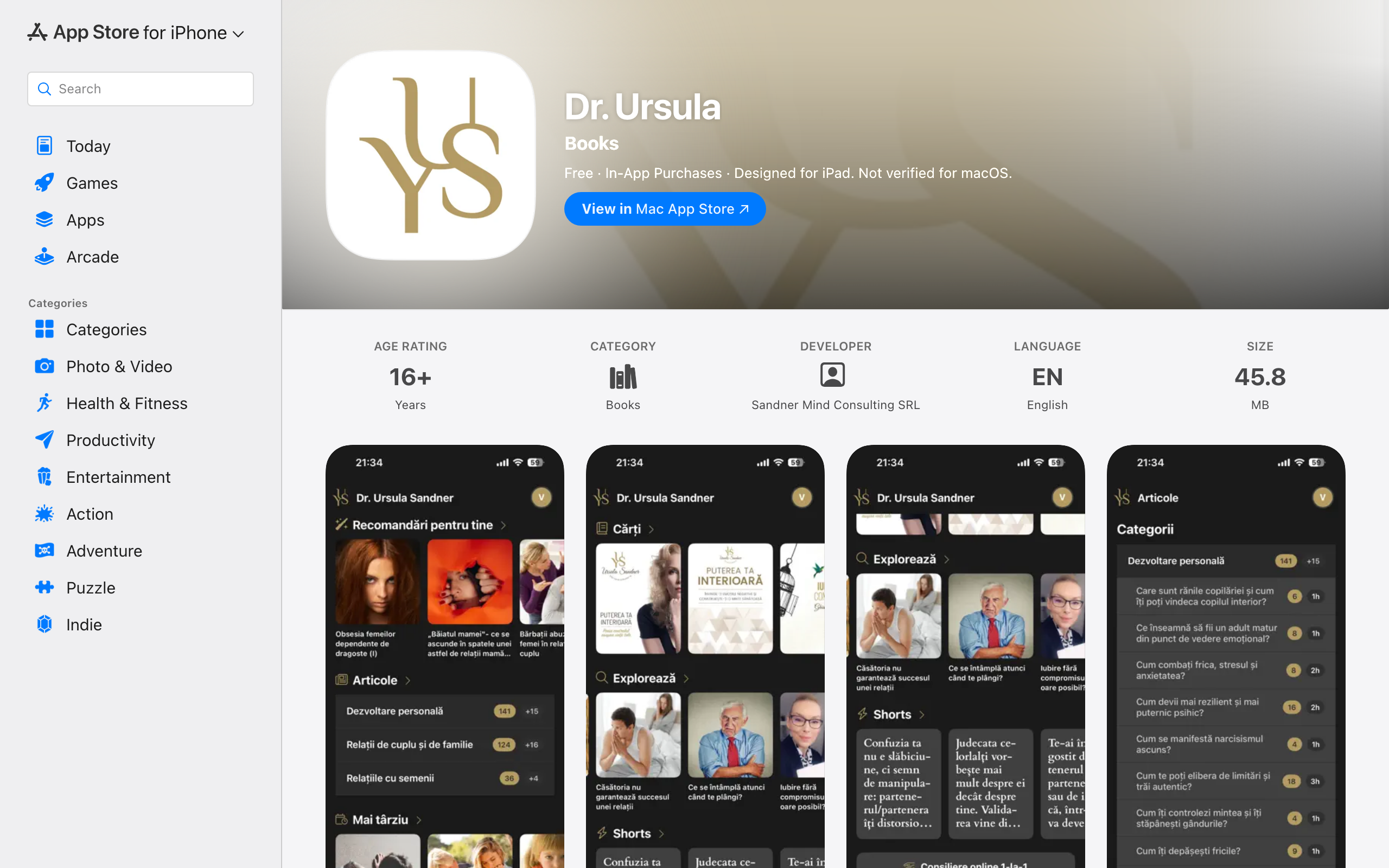 Dr. Ursula on the App Store