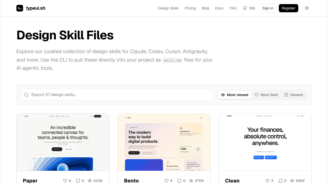 TypeUI design skill files