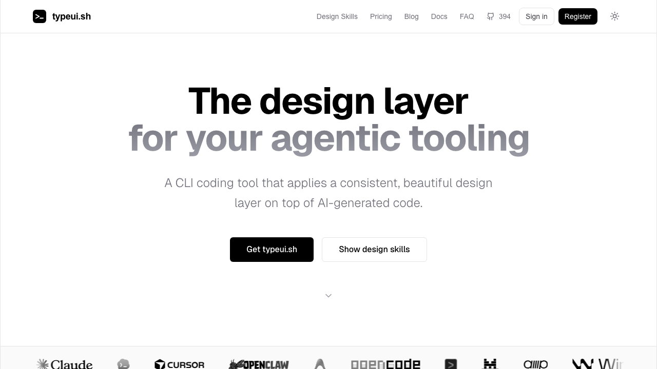 TypeUI homepage